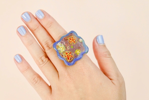 Nhẫn Lacquer Sơn Mài Vẽ Líu Lô x Lê Tâm 2