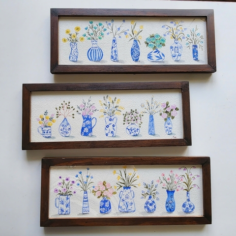 Tranh gốc kèm khung gỗ 1 Mai Lê 950