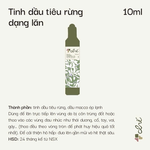 ( Dạng con lăn ) Tinh dầu tiêu rừng Măng Đen forest pepper essential oil Chế