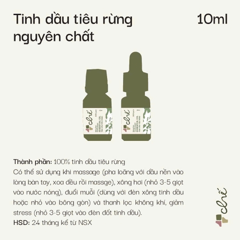 ( Dạng nhỏ giọt / bóp giọt ) Tinh dầu tiêu rừng Măng Đen forest pepper essential oil Chế