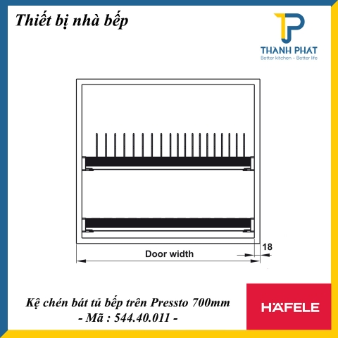 Kệ Chén Dĩa Cố Định Tủ Bếp Trên Presto 700mm|544.40.011
