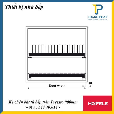 Kệ Chén Dĩa Cố Định Tủ Bếp Trên Presto 900mm|544.40.014