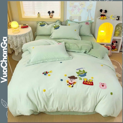 Bộ Chăn Ga Gối Đũi Dệt Disney