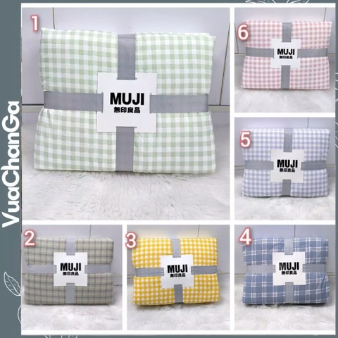Chăn đũi Kẻ Muji phong cách Nhật bản Siêu Mềm Mát Phân phối bởi Vua Chăn Ga