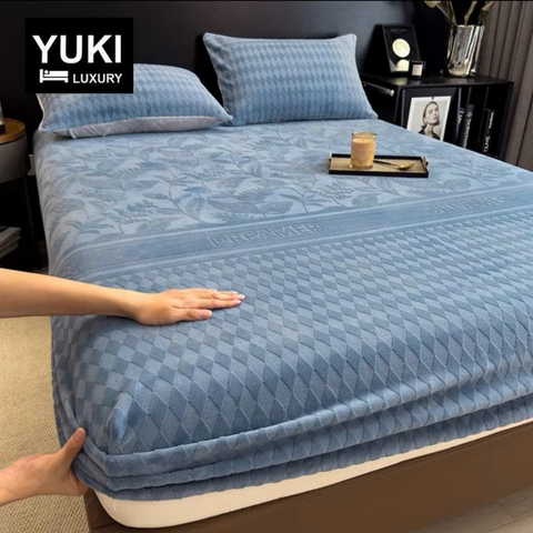 Ga gối nỉ nhung sữa YUKI Siêu dày mềm mại ấm áp