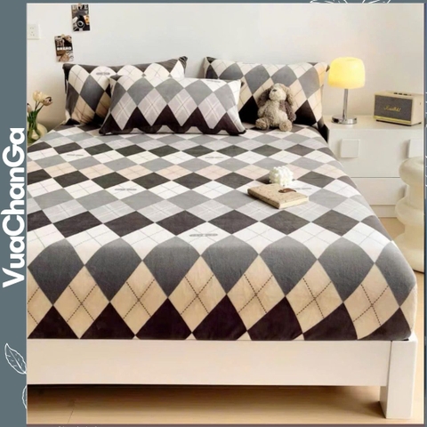 Ga gối nỉ nhung 3D họa tiết siêu ấm