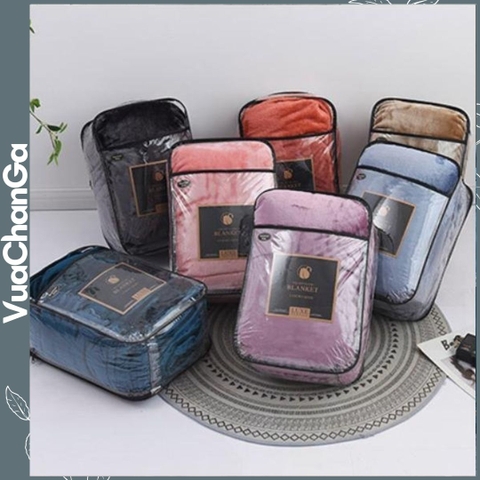 Chăn lông tuyết nhung dày blanket siêu ấm không rụng lông VuaChanGa