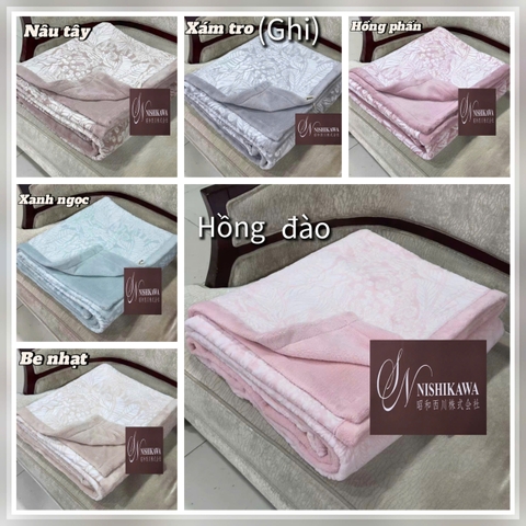 CHĂN LÔNG CỪU 5D NHUNG SỮA Hoa anh Đào 2,5kg A2