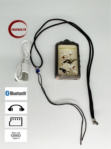 Máy nghe pháp có kết nối Blutooth đeo cổ kèm 35 bài niệm phật,sạc nhanh chất lượng cao