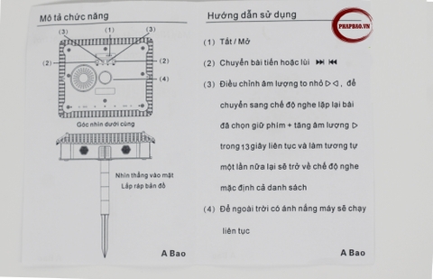 Máy niệm phật năng lượng mặt trời mái nhà có Tụng kinh địa tạng