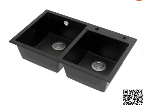 Chậu Rửa Chén Bát American Standard FFASX902 1013672430 Hai Hộc Màu Đen