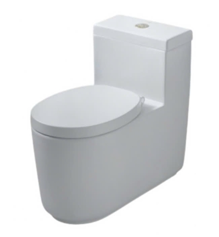 Bồn cầu 1 khối COTTO CPW10007MWH#GR2 nắp êm dòng Quil nút nhấn vàng