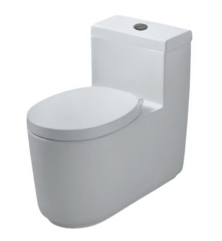 Bồn cầu 1 khối COTTO CPW10007MWH#BN2 nắp êm dòng Quil nút nhấn đen