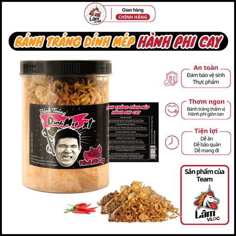 Bánh tráng DINHMEP HÀNH PHI CAY - bánh tráng Lâm Vlog Dính Mép Hành Phi