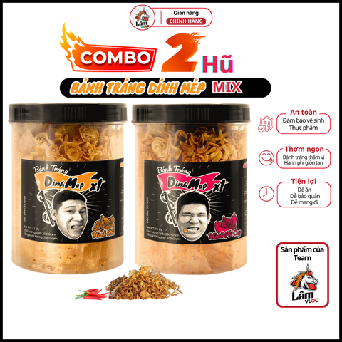 Combo 2 hũ bánh tráng DinhMep MIX 2 vị