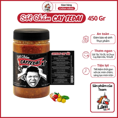Sốt Chấm CayTeDai x1 CAY VỪA - Sốt Muối Chấm Lâm Vlog Cay Tê Dại x1