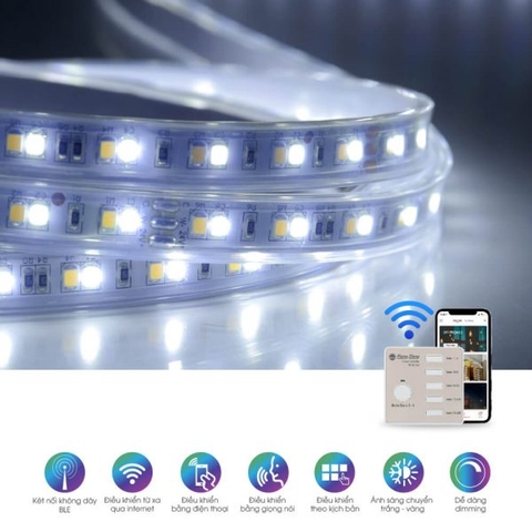 ĐÈN LED DÂY ĐỔI MÀU 7W BLUETOOTH RẠNG ĐÔNG 24W LD01.RF.BLE