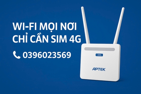 BỘ ROUTER Phát Wifi Sim 4G APTEK L300E | KKẾT NỐI ĐƯỢC 32 ThIẾT BỊ, VỚI 2 CỔNG LAN VÀ 1 CỔNG WAN