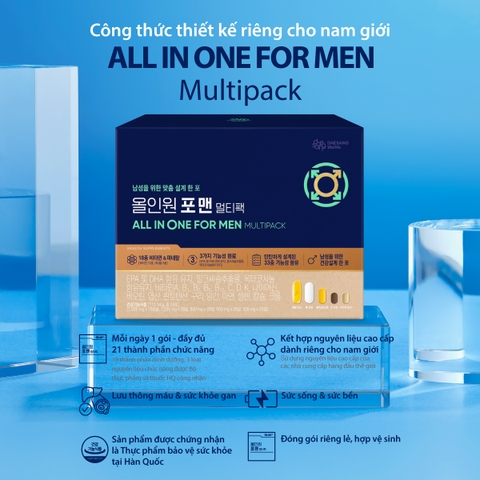 Vitamin nam All in one for men Multipack hộp 28 gói