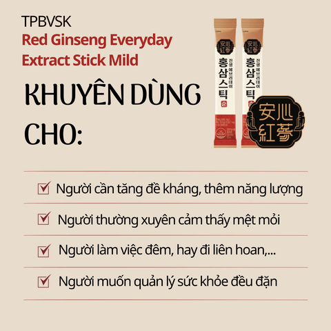 TPBVSK Nước hồng sâm Red Ginseng Everyday Extract Stick Mild 10ml x 30 gói