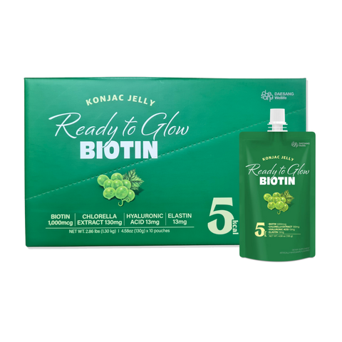 Thạch giảm cân đẹp da Konjac Jelly Ready to Glow Biotin / Collagen set 10 gói 130g