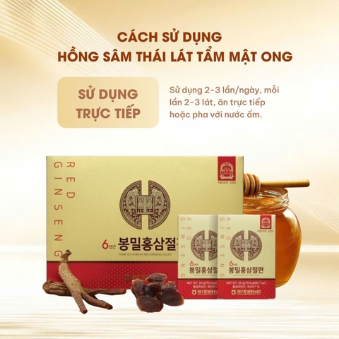 Hồng sâm thái lát tẩm mật ong- Honeyed Korean Red Gingseng Slices (6 years)
