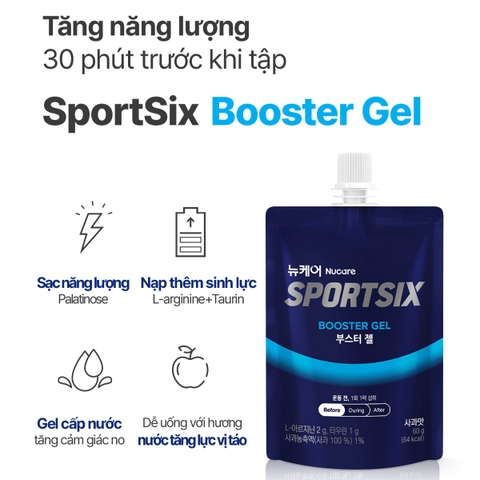 Thức uống trước khi tập thể thao Nucare SportSix Booster Gel 60g