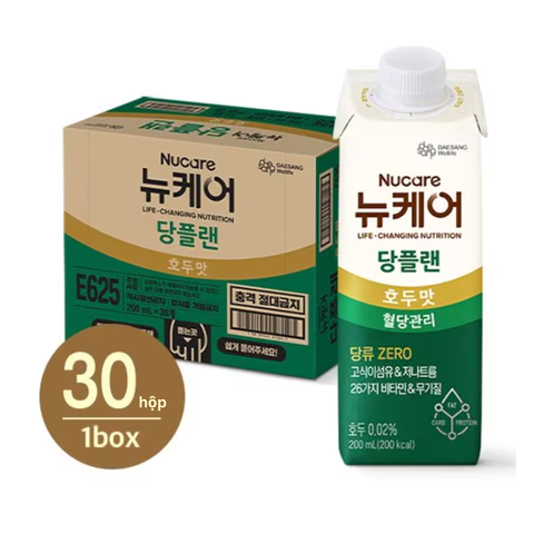 Thức uống dinh dưỡng dành cho người tiểu đường TPBS NUCARE Glucose Plan vị óc chó 200ml x 30 hộp