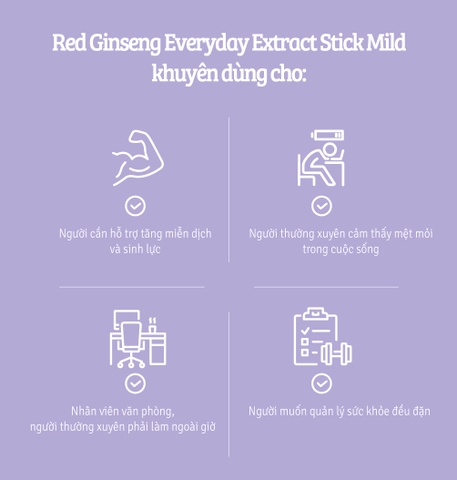 Nước hồng sâm Red Ginseng Everyday Extract Stick Mild 10ml x 30 gói