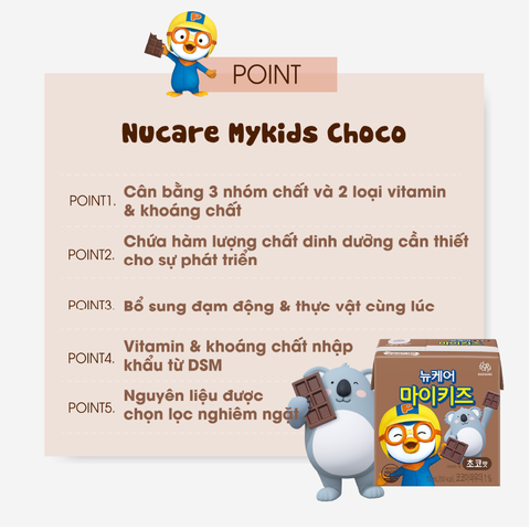 Thức uống dinh dưỡng vị socola MyKids Chocolate 150ml thùng 24 hộp