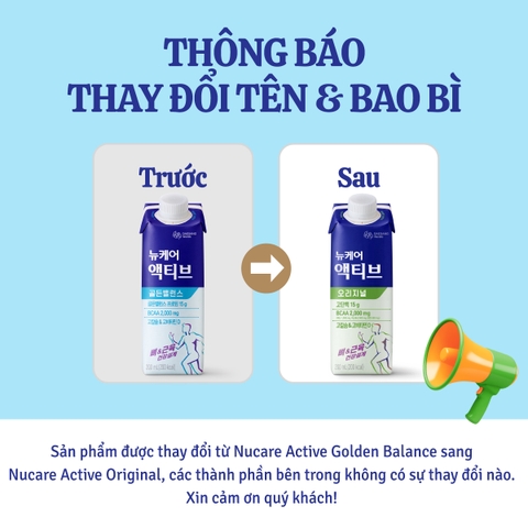 Thức uống dinh dưỡng protein cao Nucare Active Original 200ml