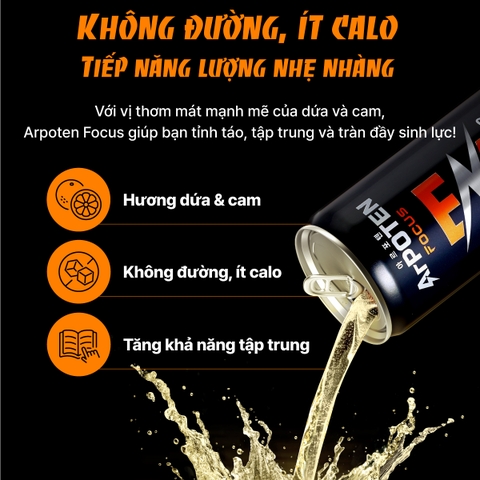 TPBS Nước uống có ga Arpoten Focus lon 355ml