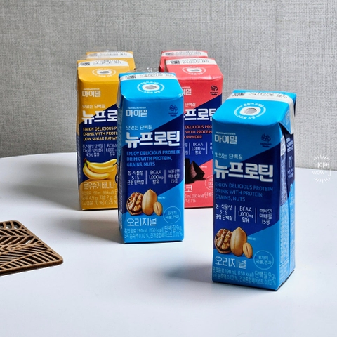 TPBS Sữa đạm pha sẵn Mymeal Nu Protein 190ml x 10 hộp mix 3 vị (nguyên bản, chuối, socola)