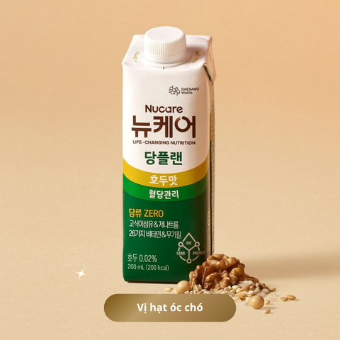 Thức uống dinh dưỡng dành cho người tiểu đường TPBS NUCARE Glucose Plan vị óc chó 200ml x 30 hộp