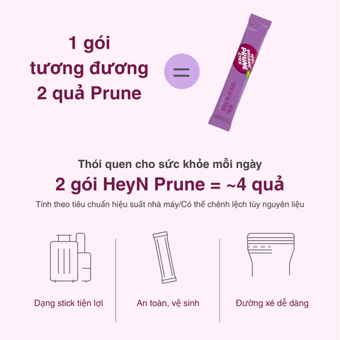 Nước ép mận khô HeyN 100% Organic Prune Stick 20g x 14 gói