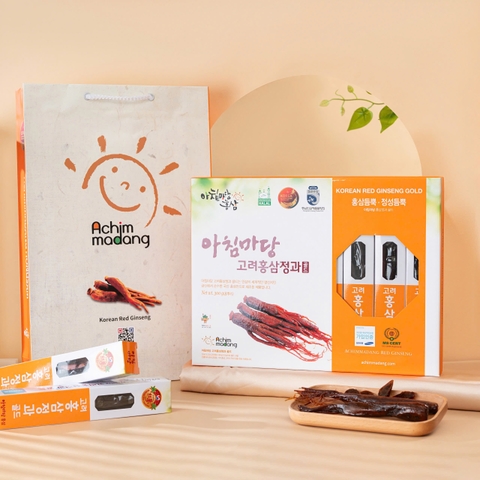 Hồng Sâm Nguyên Củ Tẩm Hộp 300g - Achimmadang Hàn Quốc
