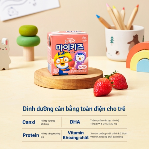 Thức uống dinh dưỡng vị dâu tây MyKids Strawberry 150ml thùng 24 hộp
