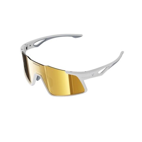 Kính thể thao Vision Solis - Matte White / Full Revo Gold
