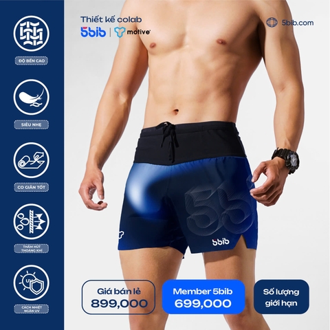 [NAM] QUẦN CHẠY BỘ BELT SHORT 5BIB MEN