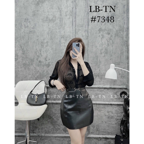 Váy da đen ngắn