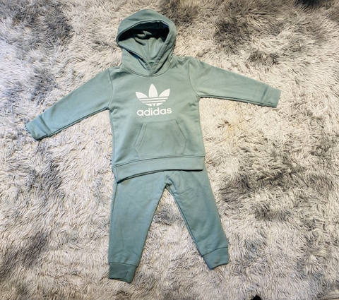 Bộ Hoodie Adidas Bộ Nỉ Thu Đông Dài Tay Chất Vải Dày Dặn Cho Các Bé Từ 2-7 tuổi