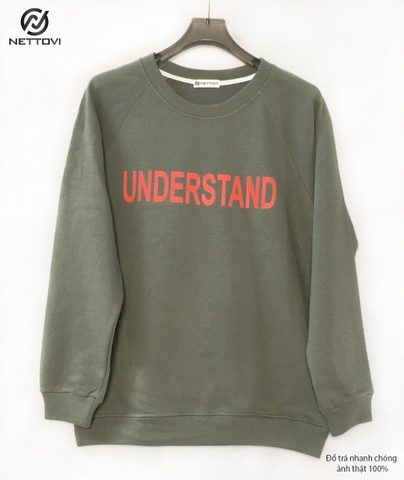 Áo Sweater nỉ bông Nam nữ dáng rộng kiểu dáng basic cực HOT - Rêu