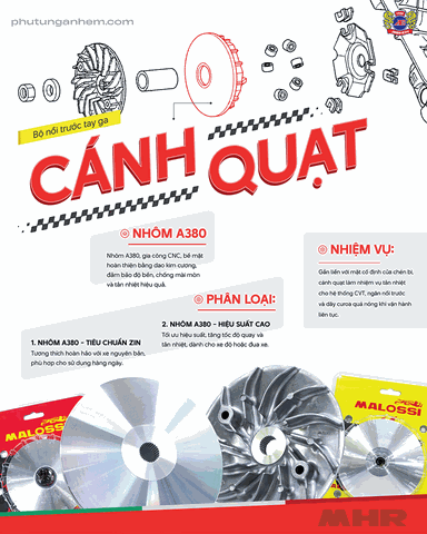 Cánh Quạt Malossi: Giải pháp tản nhiệt ĐỈNH CAO cho bộ nồi xe tay ga