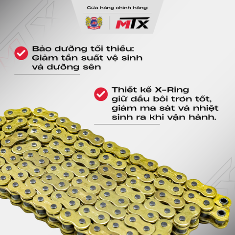 Sên phốt X Ring hiệu suất cao MTX dành cho xe phân khối lớn.