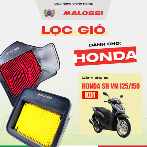 Lọc gió dầu xe máy Malossi cho xe SH Việt 125/150 lọc bụi vượt trội chuẩn zin