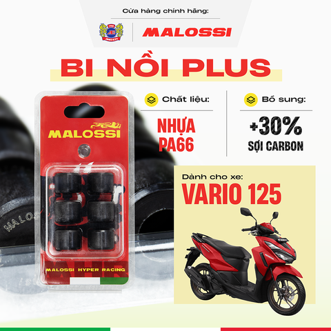 Bi nồi cao cấp gia cường sợi carbon Malossi cho xe Varrio 125 - 2018