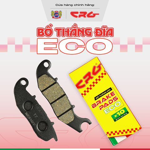 Bố Thắng Đĩa Má Phanh Đĩa Trước & Sau CRG ECO Tiêu Chuẩn Gia Cường X10 Kim Loại Đồng