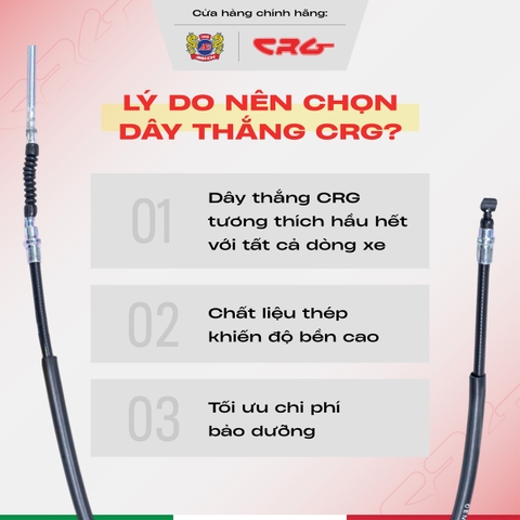 Dây thắng Vespa thép chịu lực CRG chống mài mòn