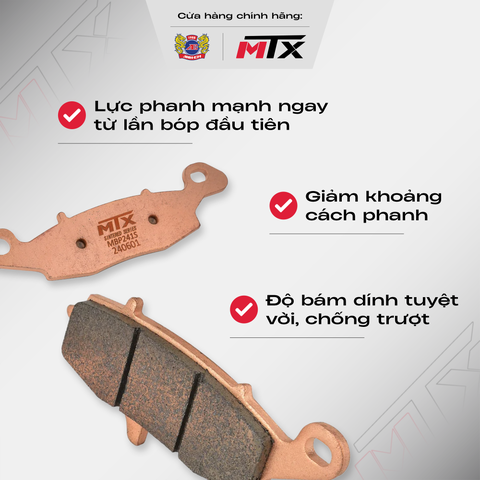 Bố thắng đĩa trước sintered mtx công nghệ phanh mỹ cho xe phân khối lớn