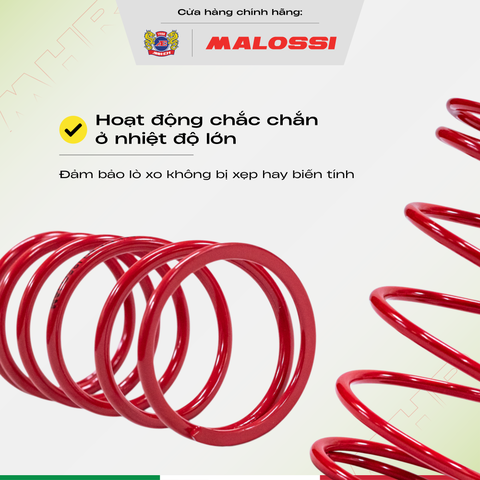Lò xo trụ 20% thép hợp kim Malossi dành cho Honda 110 cho xe Air Blade/Vision/Lead/Click